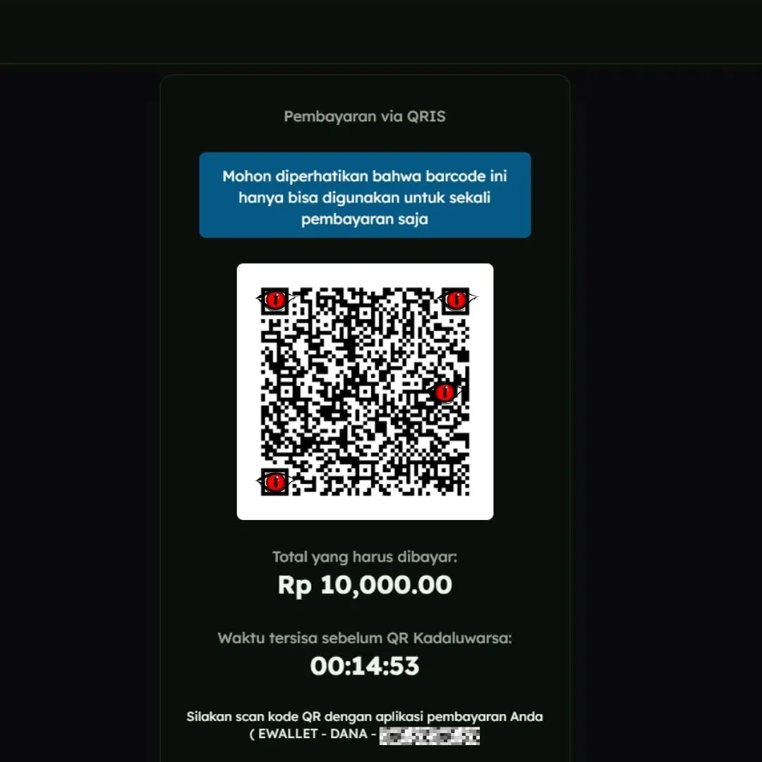 Memindai kode pembayaran QRIS GIGA88